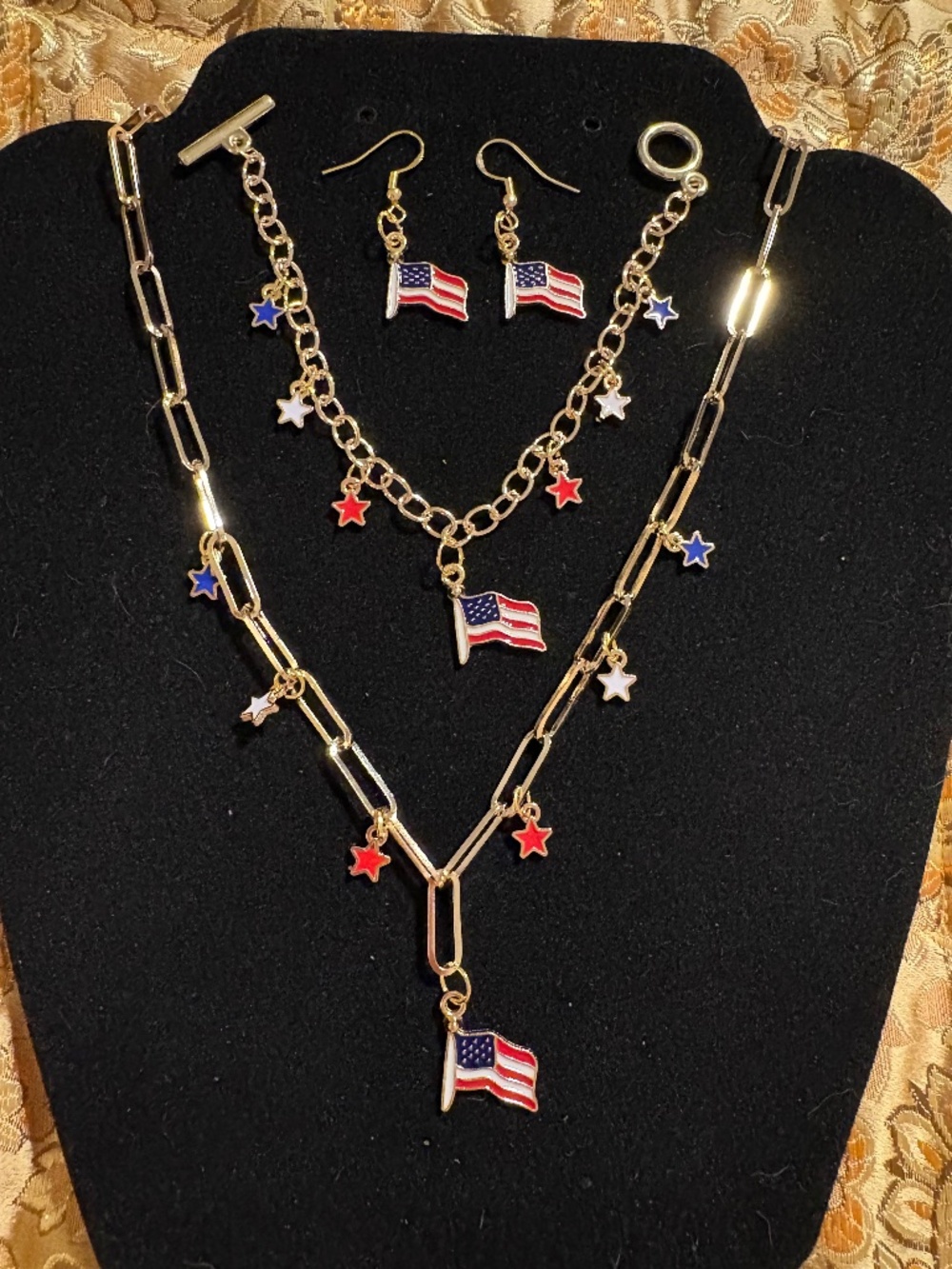 Boxed Handmade Patriotic Flag Jewelry Set - Parky’s Place